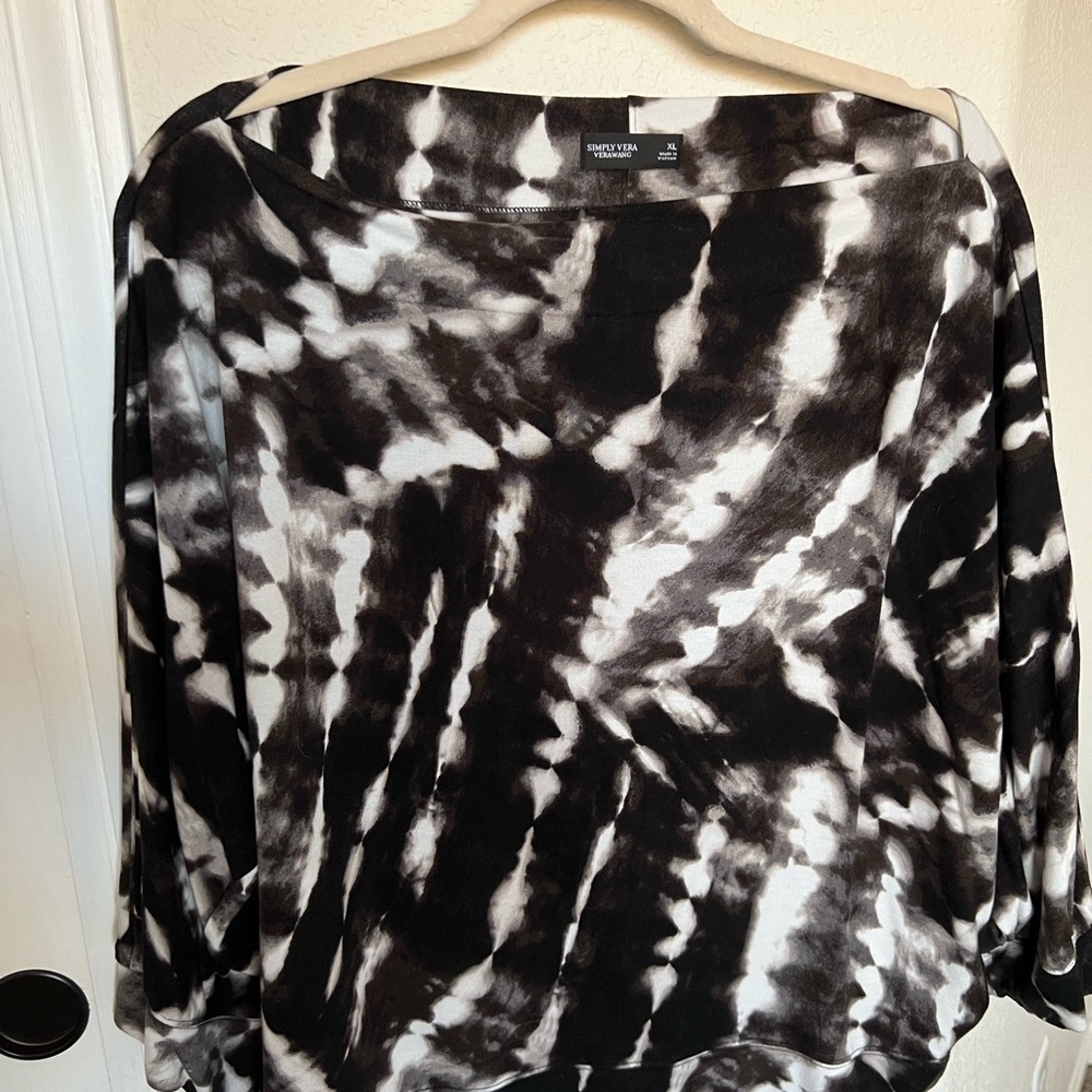 Simply Vera Vera Wang Monochrome Tie-Dye Blouse